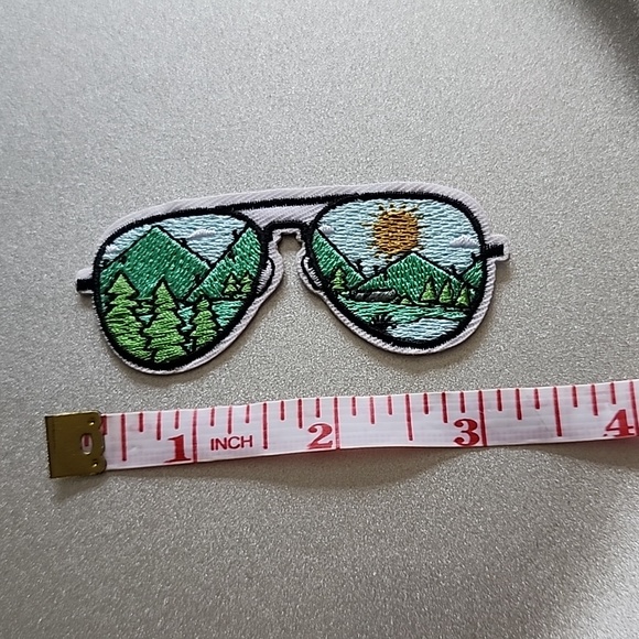 IRON ON Mountain reflects Sunglasses   Summer - Picture 2 of 2